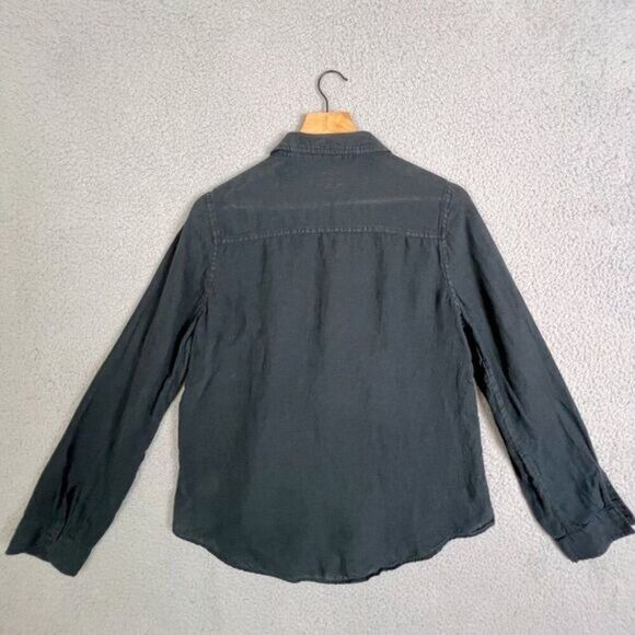 LILLY PULITZER WOMENS BLACK LINEN BLOUSE SIZE M - Picture 3 of 10